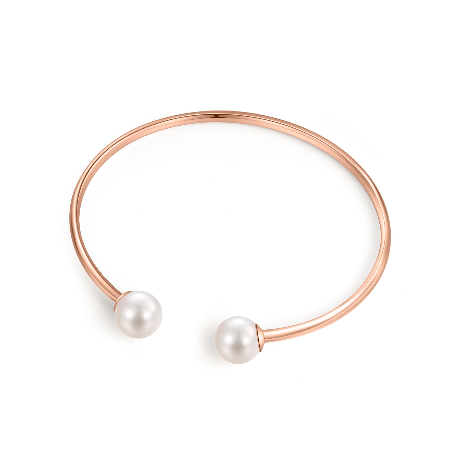 18K Rose Gold Bangle With 8-8.5mm Akoya Pearl - Woment Designer Jewelry