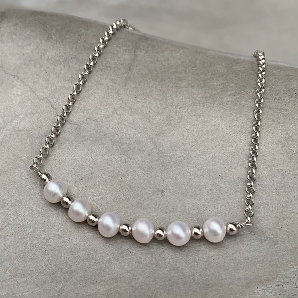 Freshwater Pearl Workshop Anklet 白色珍珠腳鏈 (訂做) - Woment Designer Jewelry