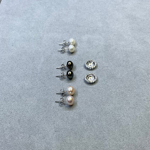 Freshwater Pearl Earrings (set of 3 pairs and jackets)