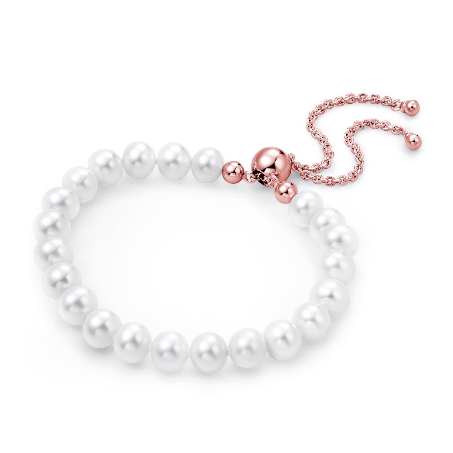 Freshwater Pearl Bracelet (Rose Gold Plated) - Woment Designer Jewelry