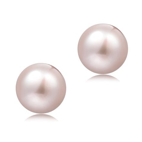 10.5-11mm Freshwater Pearl Earrings (Button Shape) - Woment Designer Jewelry