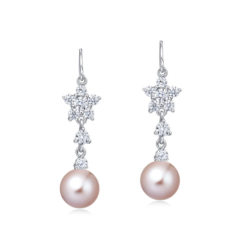 Freshwater Pearl Earrings (Pink Pearl) - Woment Designer Jewelry