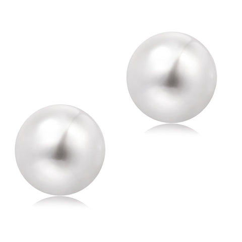 12-12.5mm Freshwater Pearl Earrings (Button Shape) - Woment Designer Jewelry