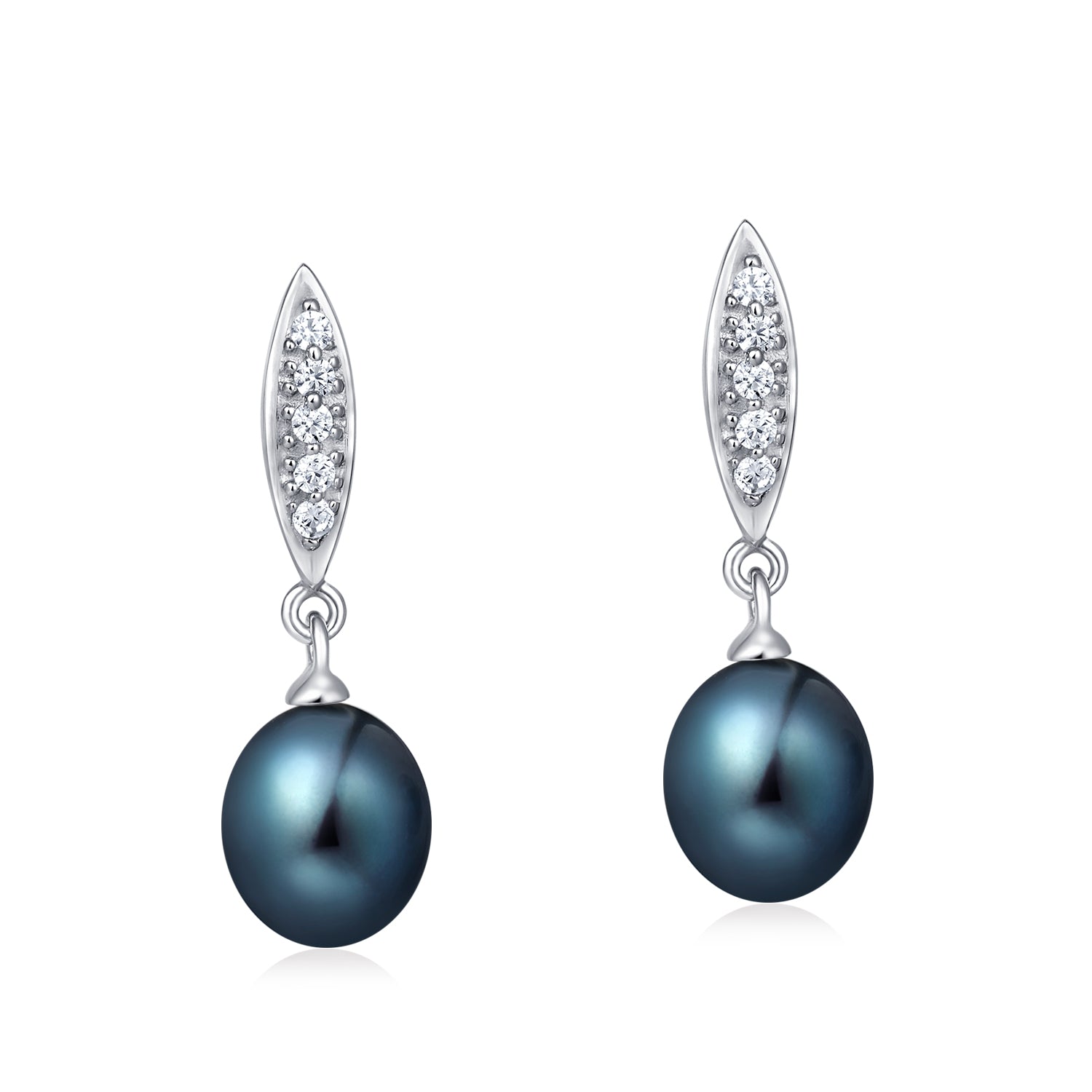 Freshwater Pearl Earrings (Black Pearl) - Woment Designer Jewelry