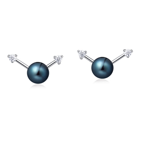 Freshwater Pearl Earrings (Black Pearl) - Woment Designer Jewelry