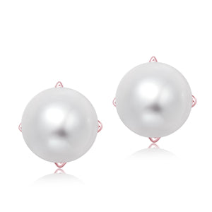 Freshwater Pearl Earrings (Rose Gold Plated) - Woment Designer Jewelry