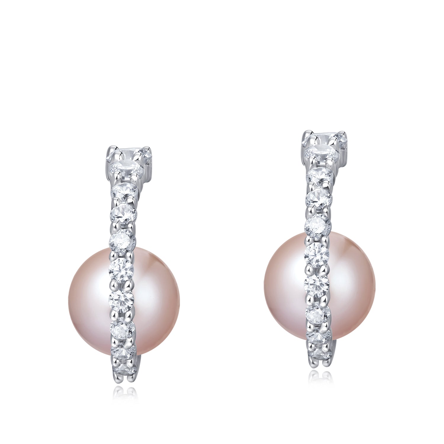 Freshwater Pearl Earrings (Pink Pearl) - Woment Designer Jewelry