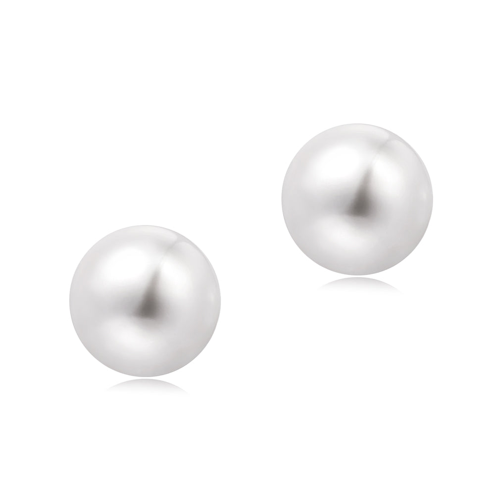 6.5-7mm Freshwater Pearl Earrings (Button Shape) - Woment Designer Jewelry