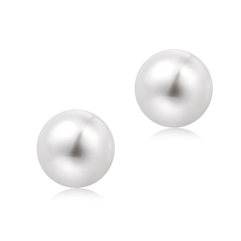 8.5-9mm Freshwater Pearl Earrings (Button Shape) - Woment Designer Jewelry