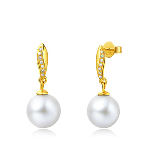 18KY Gold Akoya Pearl Earrings - Woment Designer Jewelry
