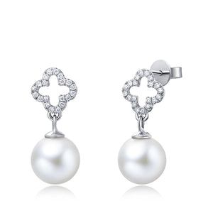 18KW Gold Akoya Pearl Earrings - Woment Designer Jewelry