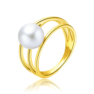 18KR Gold Akoya Pearl Ring - Woment Designer Jewelry