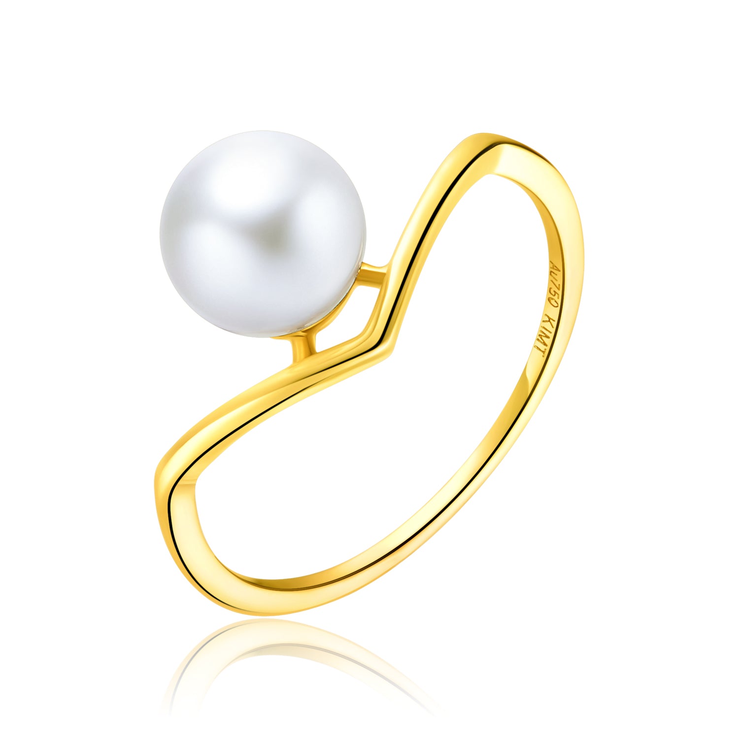 18KY Gold Akoya Pearl Ring - Woment Designer Jewelry