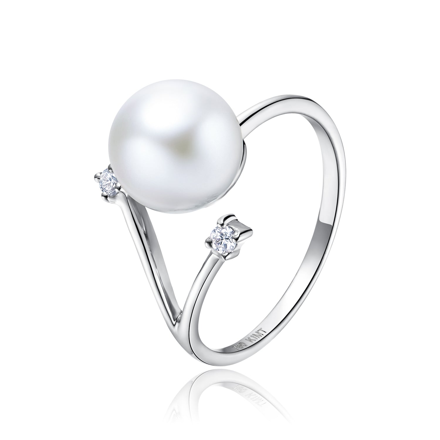 18KW Gold Akoya Pearl Ring - Woment Designer Jewelry