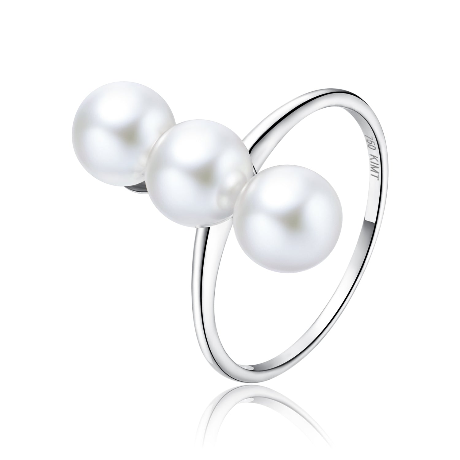 18KW Gold Akoya Pearl Ring - Woment Designer Jewelry
