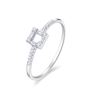 18K WHITE GOLD RING WITH DIAMOND - Woment Designer Jewelry