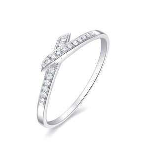 18K WHITE GOLD RING WITH DIAMOND - Woment Designer Jewelry