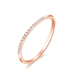 18K ROSE GOLD RING WITH DIAMOND - Woment Designer Jewelry