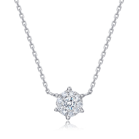 18K WHITE GOLD NECKLACE WITH DIAMOND - Woment Designer Jewelry