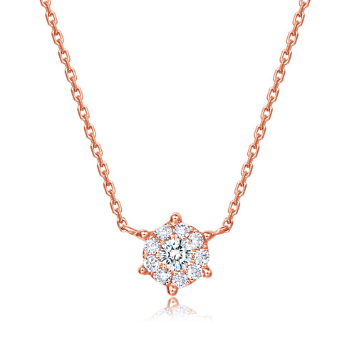 18K ROSE GOLD NECKLACE WITH DIAMOND - Woment Designer Jewelry
