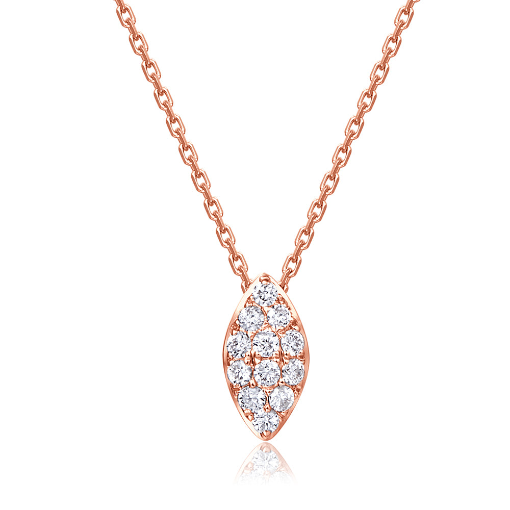 18K ROSE GOLD NECKLACE WITH DIAMOND - Woment Designer Jewelry