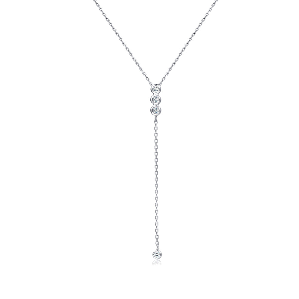 18K WHITE GOLD NECKLACE WITH DIAMOND - Woment Designer Jewelry
