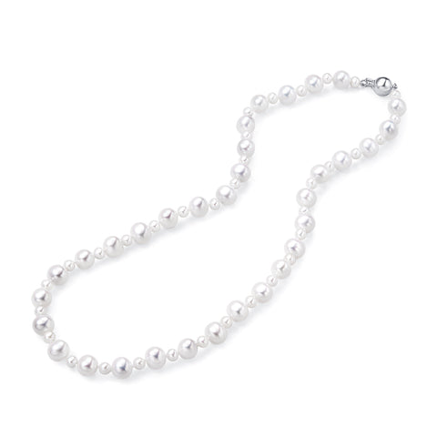 4.5-5mm & 7.5-8mm Freshwater Pearl Necklace (17" Length) - Woment Designer Jewelry
