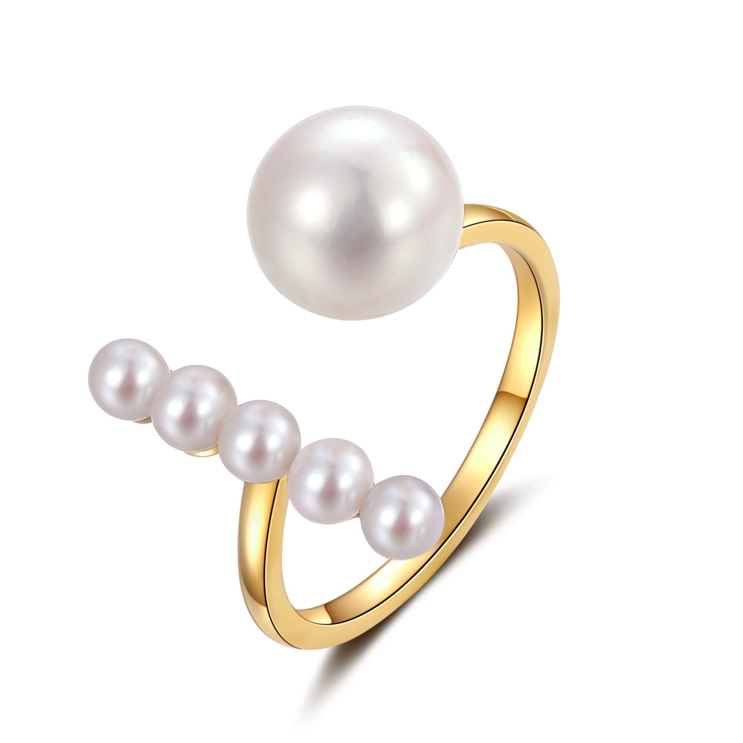 18K Yellow Gold Ring With Akoya Pearl - Woment Designer Jewelry