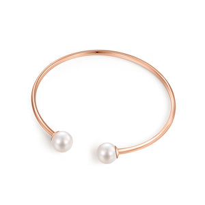 18K Rose Gold Bangle With 8-8.5mm Akoya Pearl - Woment Designer Jewelry