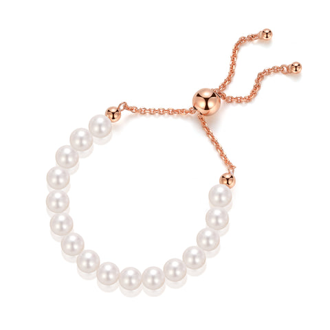 Baby Bolo Freshwater Pearl Bracelet(Rose Gold Plated) - Woment Designer Jewelry