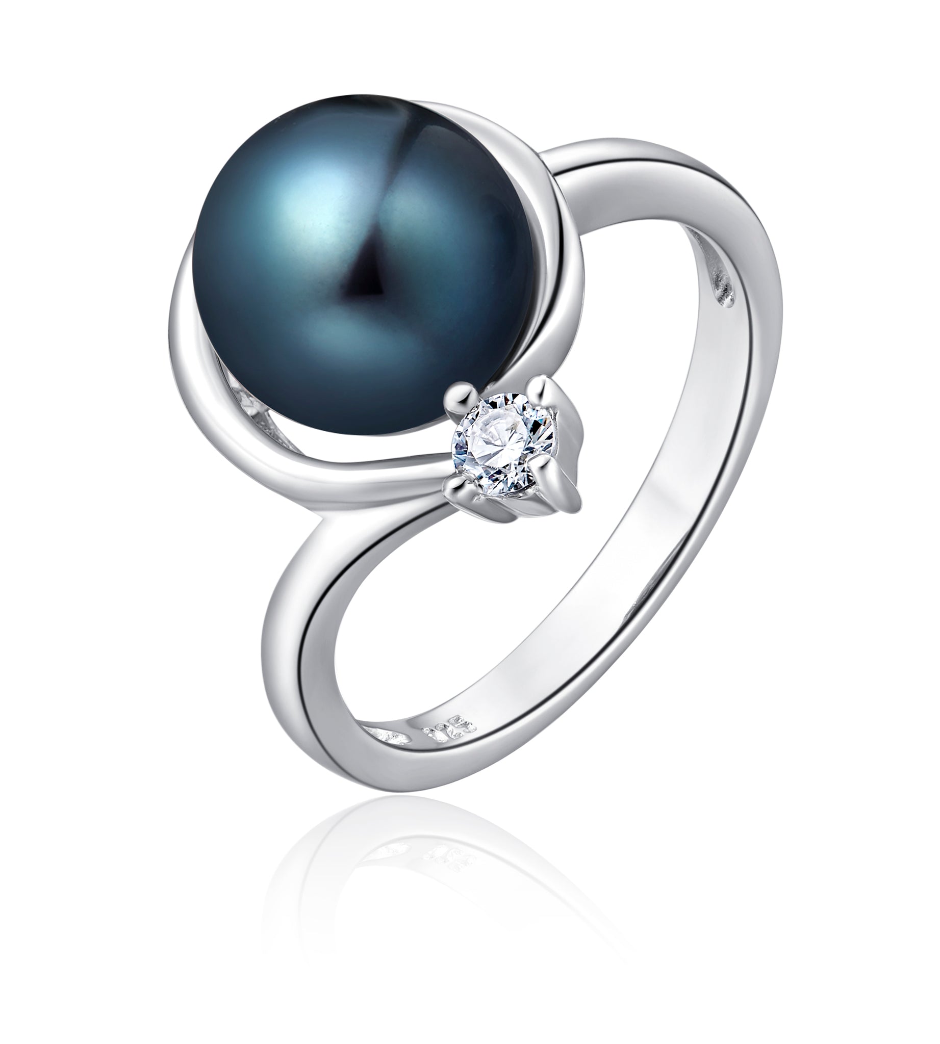 Freshwater Pearl Ring (Black Pearl) - Woment Designer Jewelry