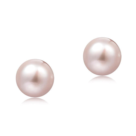 4.5-5mm Freshwater Pearl Earrings (PINK Round Shape) - Woment Designer Jewelry